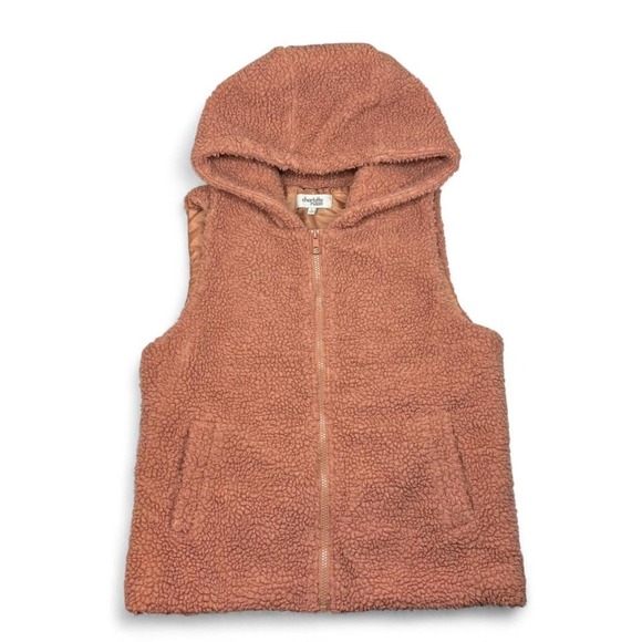 Charlotte Russe Jackets & Blazers - Charlotte Russe Sherpa Fleece Vest Hooded Zip Up Pockets Pink Medium Cozy Layer